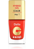Delia - Coral Hybrid Gel - Hybrid Varnish without lamp 14 ORANGE RED 11ml 5901350458105