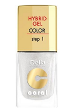 Delia - Coral Hybrid Gel - Hybrid Varnish without lamp 32 WHITE PEARL 11ml 5901350466797