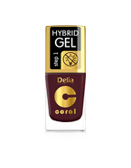 Delia - Coral Hybrid Gel - Hybrid Varnish without lamp 60 DARK AUBERGINE 11ml 5901350485507