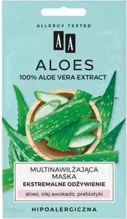 AA Oceanic - (USE UNTIL 31/03/24) AA ALOE - 100% aloe vera extract NOURISHING mask 2x4 ml 5900116079561