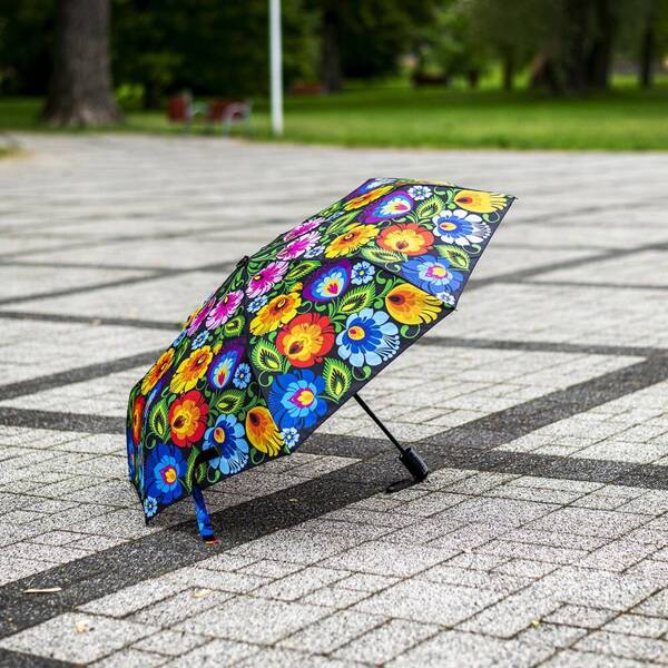 Folkstar - AUTOMATIC UMBRELLA - BLACK LOWICZ PATTERN /17264/ 5901845117968