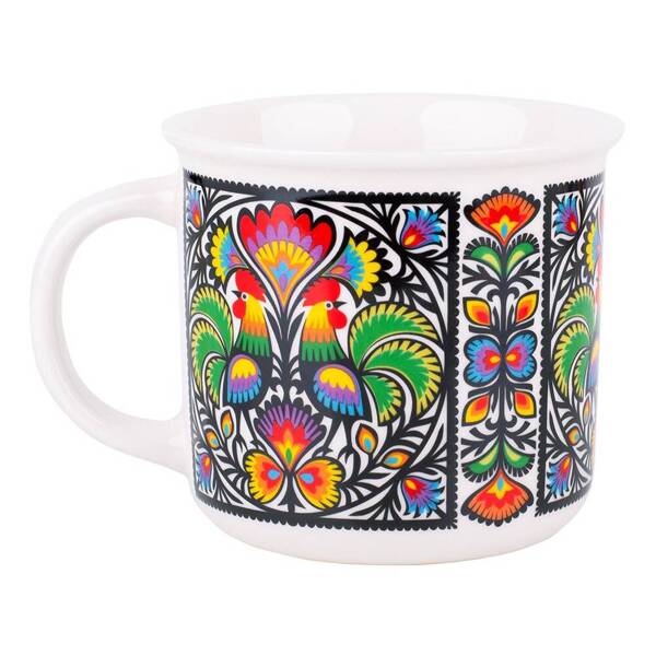 Folkstar -BOGDAN - MUG - LOWICZ ROOSTERS 350 ml /25540/ 5901845136204