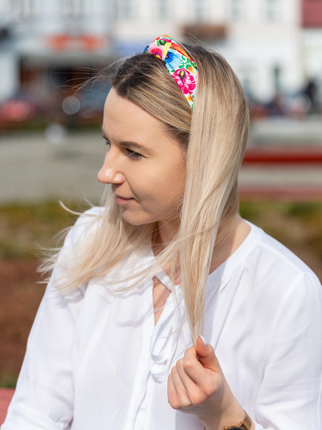 Folkstar - HAIRBAND - WHITE LOWICZ PATTERN /24686/