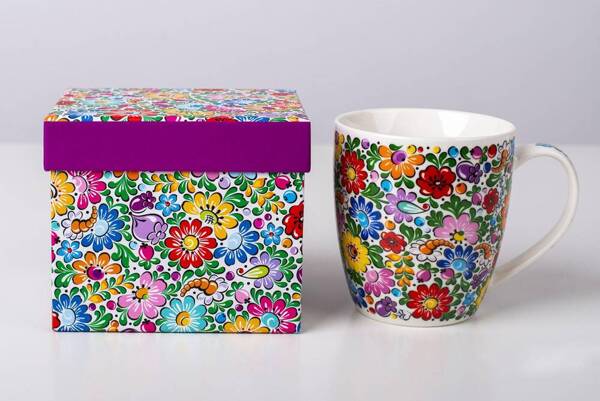 Folkstar -'STEFANIA' MUG in a decorative box - OPOLE PATTERN 460 ml / 21674/ 5901845128599