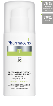 Pharmaceris T - SEBOSTATIC DAY - ANTI-ACNE NORMALIZING face cream SPF 20 refines skin pores 50 ml 5900717142213