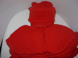 TURTLENECK SCARF for winter for kids and adults (3+ years old) RED