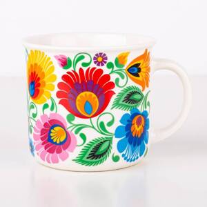 Folkstar -BOGDAN - MUG - WHITE LOWICZ PATTERN 350 ml /25526/ 5901845136136