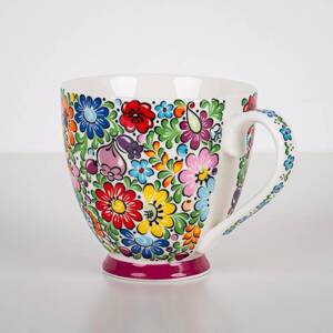 Folkstar -'GRAŻYNKA' MUG IN A DECORATIVE BOX - OPOLE PATTERN 350 ml /23977/ 5901845132930