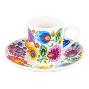 Folkstar - SET of TWOESPRESSO  CUPS BASIA LOWICZ WHITE / 21663/ 5901845128346